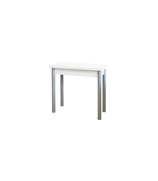 Mesa de cocina Malak con apertura tipo libro acabado blanco, 80 x 40/80 x 76 cm (largo x ancho x alto)