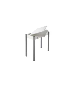 Mesa de cocina Malak con apertura tipo libro acabado blanco, 80 x 40/80 x 76 cm (largo x ancho x alto)