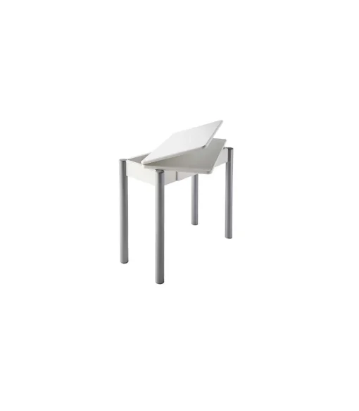 Mesa de cocina Malak con apertura tipo libro acabado blanco, 80 x 40/80 x 76 cm (largo x ancho x alto)