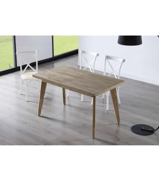 Mesa de comedor fija Genova acabado Roble Honey, 76cm(alto) 150cm(ancho) 90cm(largo)