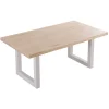 Mesa de comedor fija Loft-180 Roble Nordish/Blanco 76 cm(alto)180 cm(ancho)100 cm(largo)