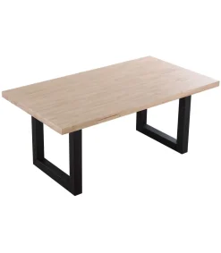 Mesa de comedor fija Loft-180 Roble nordish/negro 76 cm(alto)180 cm(ancho)100 cm(largo)