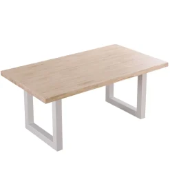 Mesa de comedor fija Loft-180 Roble Nordish/Blanco 76 cm(alto)180 cm(ancho)100 cm(largo)