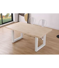 Mesa de comedor fija Loft-180 Roble Nordish/Blanco 76 cm(alto)180 cm(ancho)100 cm(largo)