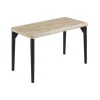 Mesa de comedor fija Moon acabado Roble nordish/negro, 76cm(alto) 120cm(ancho) 60cm(largo)