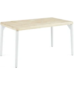 Mesa de comedor fija Moon acabado Roble nordish/blanco, 76cm(alto) 140cm(ancho) 80cm(largo)