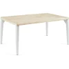 Mesa de comedor fija Moon acabado Roble nordish/blanco, 76cm(alto) 160cm(ancho) 100cm(largo)