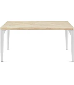 Mesa de comedor fija Moon acabado Roble nordish/blanco, 76cm(alto) 160cm(ancho) 100cm(largo)