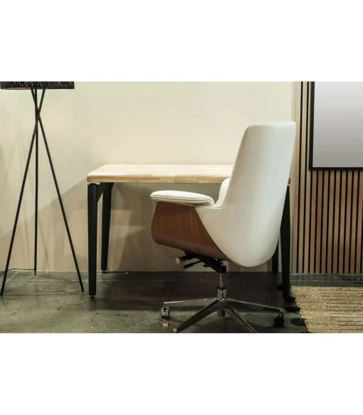 Mesa de comedor fija Moon acabado Roble nordish/negro, 76cm(alto) 120cm(ancho) 60cm(largo)