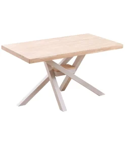 Mesa de comedor fija Xena tapa recta140 acabado roble nordish/blanco 76 cm(alto)140 cm(ancho)80 cm(largo)