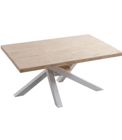 Mesa de comedor fija Xena tapa recta 160 acabado roble nordish/blanco, 76 cm(alto)160 cm(ancho)100 cm(largo)