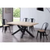 Mesa de comedor fija Xena tapa recta 160 acabado roble nordish/negro, 76 cm(alto)160 cm(ancho)100 cm(largo)