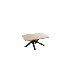 Mesa de comedor fija Xena tapa recta 160 acabado roble nordish/negro, 76 cm(alto)160 cm(ancho)100 cm(largo)