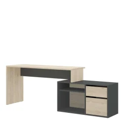 Mesa de despacho Santa Elena en natural-grafito 75 cm(alto)139 cm(ancho)50 cm(fondo)