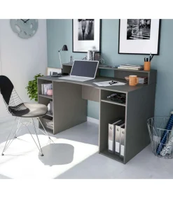 Mesa de ordenador color antracita Gamer gris 88 cm (alto) x 136 cm (ancho) x 67 cm (prof.)