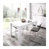 Mesa de salon extensible Baños de la encina en color blanco brillo. 76 cm(alto)140-180 cm(ancho)90 cm(fondo)