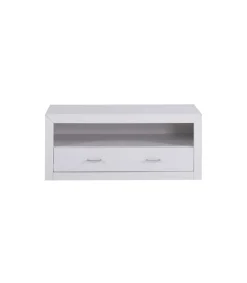 Mesa de televisión en acabado blanco lacado 50 cm(alto)120 cm(ancho)50 cm(largo)