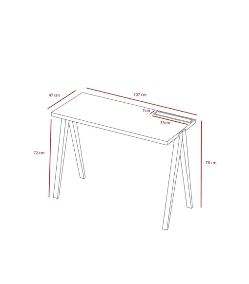 Mesa estudio Mod-629 acabado grafito, 47x 107 x 78 cm (fondo x ancho x alto)