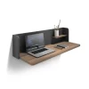 Mesa estudio para colgar Mod-Roman acabado nogal/grafito, 35 x 90 x 25 cm (fondo x ancho x alto)