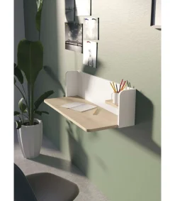 Mesa estudio para colgar Mod-Roman acabado roble/blanco, 35 x 90 x 25 cm (fondo x ancho x alto)