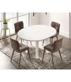 Mesa extensible Orgina acabado blanco. 94/124 x 94 cm x 76 cm