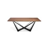 Mesa fija rectangular Amira acabada en nogal, 200 x 100 x 75 cm (largo x ancho x alto)