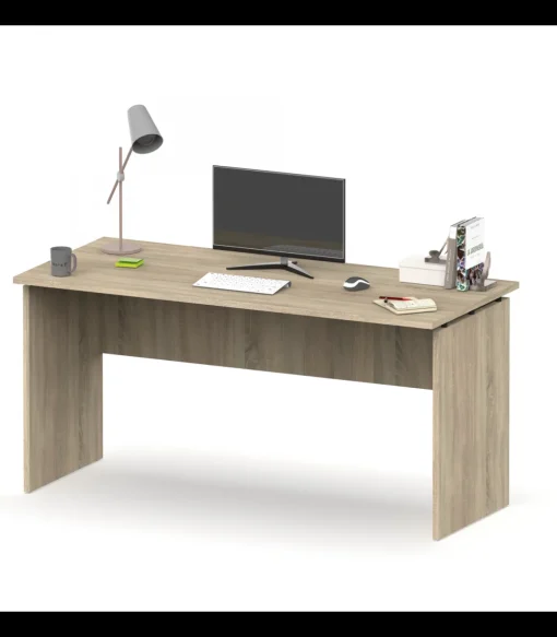 Mesa oficina o despacho Rivoli acabado roble cambrian, 76cm(alto) 155cm(ancho) 68cm(fondo)