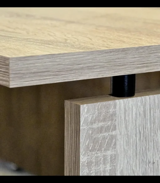 Mesa oficina o despacho Rivoli acabado roble cambrian, 76cm(alto) 155cm(ancho) 68cm(fondo)