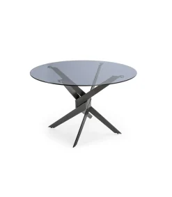 Mesa para comedor redonda fija Md-Jimena acabado gris, 120cm(ancho) 76cm(altura) 120cm(fondo).