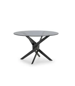 Mesa para comedor redonda fija Md-Jimena acabado gris, 120cm(ancho) 76cm(altura) 120cm(fondo).