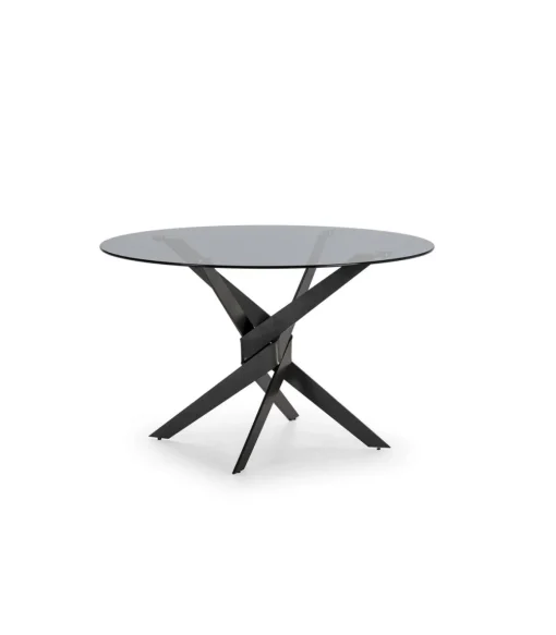 Mesa para comedor redonda fija Md-Jimena acabado gris, 120cm(ancho) 76cm(altura) 120cm(fondo).