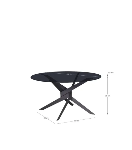 Mesa para comedor redonda fija Md-Jimena acabado gris, 120cm(ancho) 76cm(altura) 120cm(fondo).