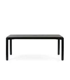 Mesa rectangular para cocina o comedor modelo Atlas acabado negro, 100cm(ancho) 75cm(alto) 180cm(largo)