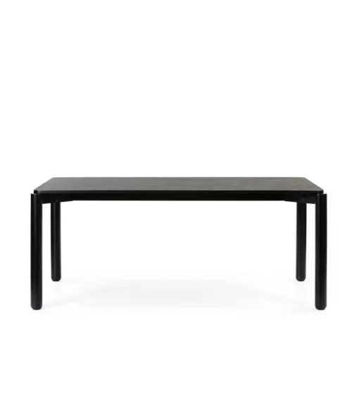 Mesa rectangular para cocina o comedor modelo Atlas acabado negro, 100cm(ancho) 75cm(alto) 180cm(largo)