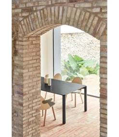 Mesa rectangular para cocina o comedor modelo Atlas acabado negro, 100cm(ancho) 75cm(alto) 180cm(largo)