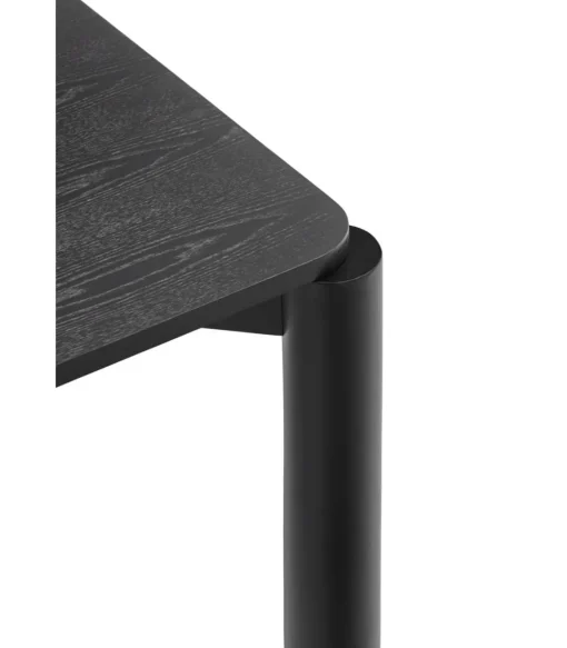Mesa rectangular para cocina o comedor modelo Atlas acabado negro, 100cm(ancho) 75cm(alto) 180cm(largo)