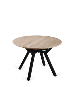 Mesa redonda extensible de comedor Coliseo acabado cambrian, 75cm(alto) 110/150cm(ancho) 110cm(fondo)