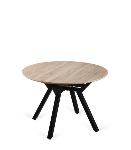 Mesa redonda extensible de comedor Coliseo acabado cambrian, 75cm(alto) 110/150cm(ancho) 110cm(fondo)
