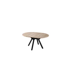 Mesa redonda extensible de comedor Coliseo acabado cambrian, 75cm(alto) 110/150cm(ancho) 110cm(fondo)