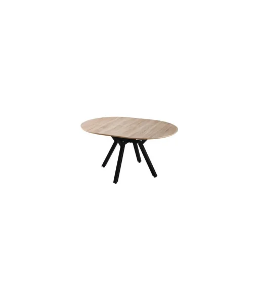 Mesa redonda extensible de comedor Coliseo acabado cambrian, 75cm(alto) 110/150cm(ancho) 110cm(fondo)