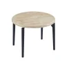 Mesa redonda extensible Moon acabado roble nordish/negro, 76cm(alto) 100/140/180cm(ancho) 100cm(largo)