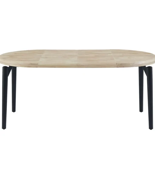 Mesa redonda extensible Moon acabado roble nordish/negro, 76cm(alto) 100/140/180cm(ancho) 100cm(largo)