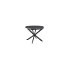 Mesa redonda extensible Vulcano acabado negro, 75cm(alto) 100-140cm(ancho) 100cm(largo)
