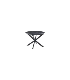 Mesa redonda extensible Vulcano acabado negro, 75cm(alto) 100-140cm(ancho) 100cm(largo)