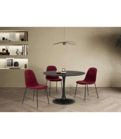 Mesa redonda Onda acabado negro 75 cm(alto) 110 cm(ancho) 110 cm(largo)