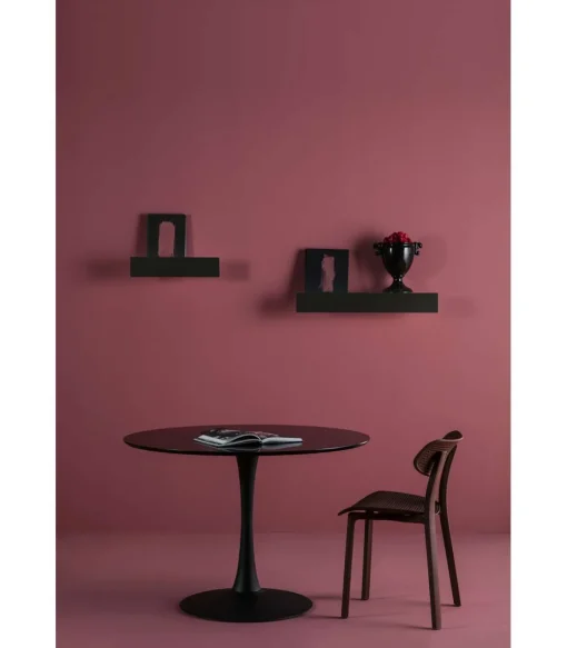 Mesa redonda Onda acabado negro 75 cm(alto) 110 cm(ancho) 110 cm(largo)