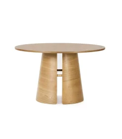 Mesa redonda para cocina o comedor modelo Cep acabado natural, 137cm(ancho) 75cm(alto) 137cm (largo)