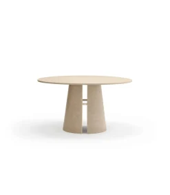 Mesa redonda para cocina o comedor modelo Cep acabado natural claro, 137cm(ancho) 75cm(alto) 137cm (largo)