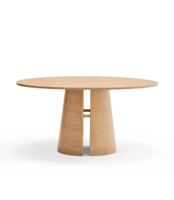 Mesa redonda para cocina o comedor modelo Cep acabado natural, 157cm(ancho) 75cm(alto) 157cm (largo)