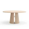 Mesa redonda para cocina o comedor modelo Cep acabado natural claro, 157cm(ancho) 75cm(alto) 157cm (largo)
